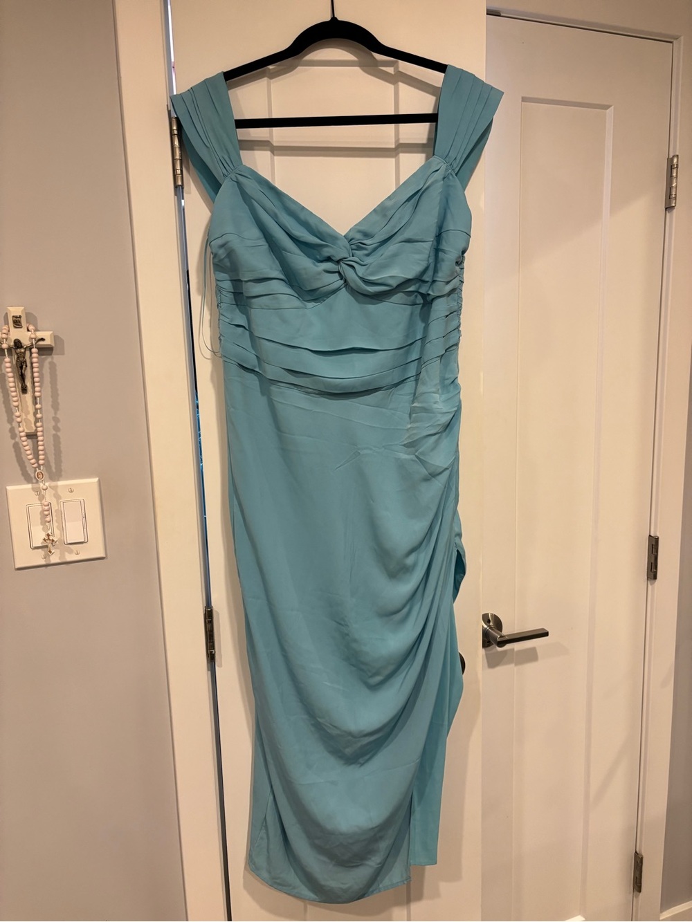 Aqua/teal pleated top dress